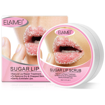 Elaiemi Vegan Strawberry Sugar Exfoliating Exfoliating Lip Scrub - ตัวเลือกฉลากส่วนตัวที่ปราศจากความโหดร้าย