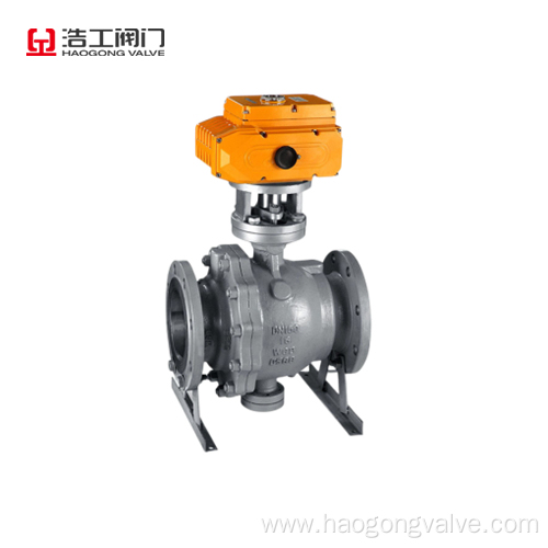 Electric trunnion mounted 2pc ball valve WCB