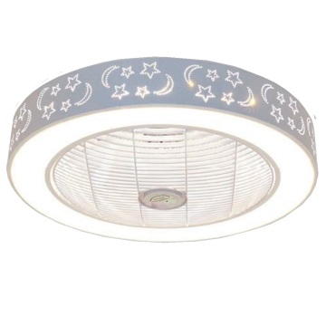 Shinetime Modern Dimmable Acrylic Ceiling Fan with LED Flush Mount Light and Remote Control