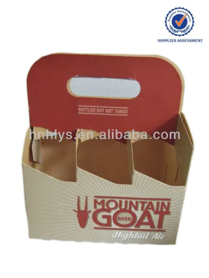 Custom ECO 6 pack kraft paper beer box