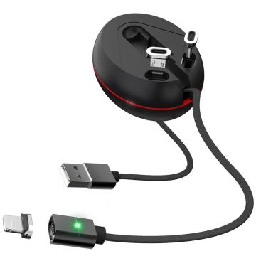 Cabo de dados USB magnético de 3 em 1 retrátil