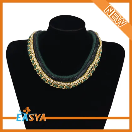 Wolf Jewelry Pendant Green Chain Gold Statement Necklace