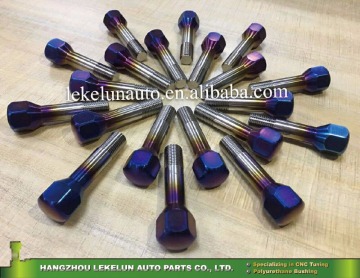 Titanium Burnt Blue Finish Cone Seat M14x1.5 Lug Bolts for Ferrari
