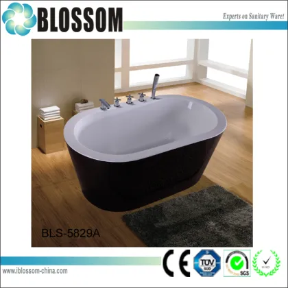 black lucite high glossy surface acrylic movable bathtub