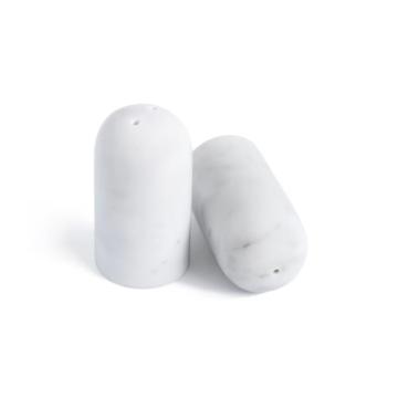 Vintage Marble Kitchen Decor: Salt Cellar, Pepper Shaker, Stone Food Container, Herb & Spice Tools Set