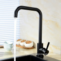 304 Stainless Steel Black Kitchen Sink Faucet with 360-degree Rotation and Single Handle for Hot and Cold Water