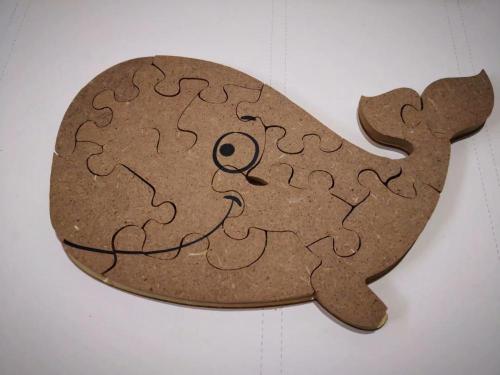 MDF animal shape puzzle-whale