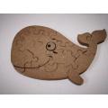 MDF animal shape puzzle-whale