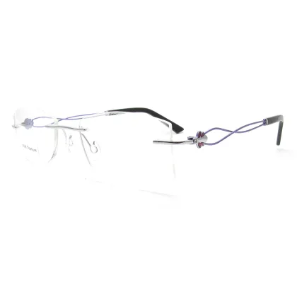 Classic Rectangle Titanium Optical Rimless Glasses Frame