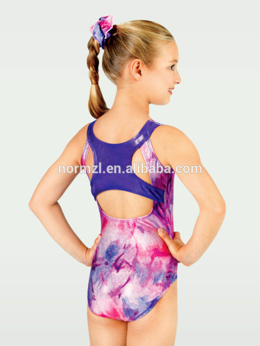 lovely sexi girl midriff gymnastic leotards sublimated printing custom design