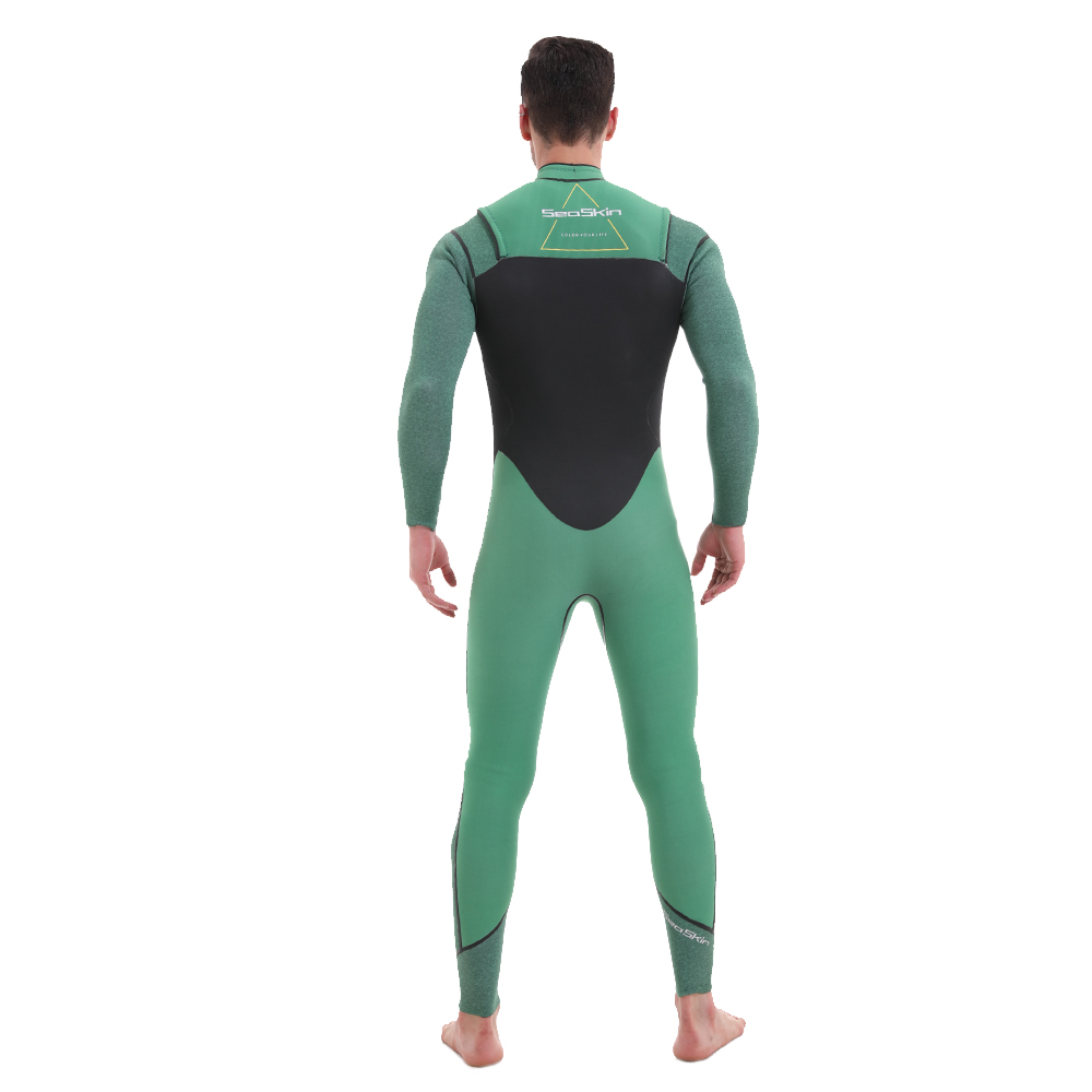 Seackin Mens 3/2mm Stretch Neoprene στήθος φερμουάρ φερμουάρ φερμουάρ