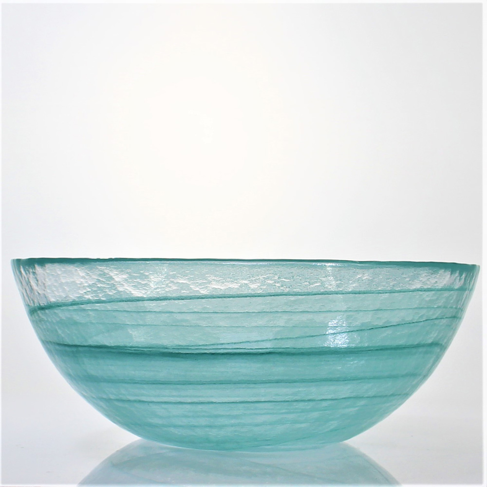 Green Cloudy Glass Bowl