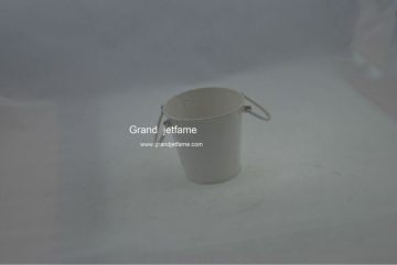 Wedding gift mini white metal candle bucket
