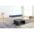 Bench de tecido moderno com pernas de aço inoxidável prateado