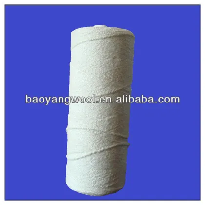 Ceramic fiber yarn reinforced with glass fiber