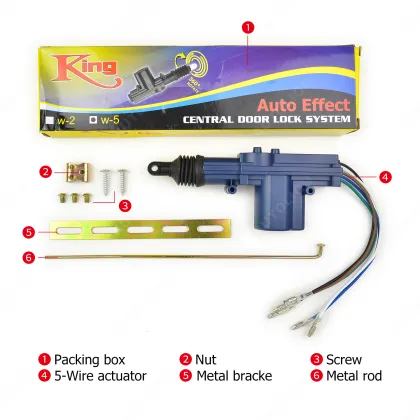 12V Car Central Locking System Solenoid Actuator - King Central Lock 5 Wire