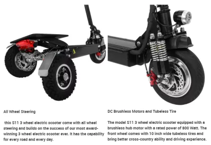 Foldable powerful 450W motors 3 wheel Electric scooter