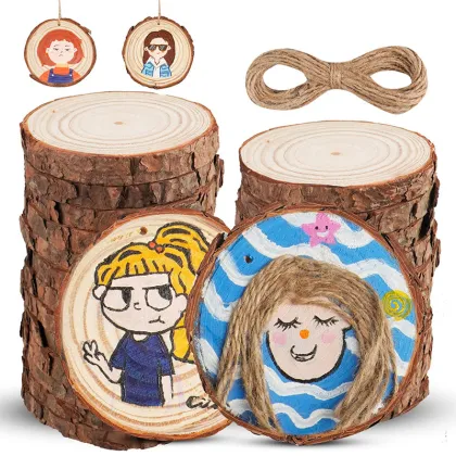 Natural Unfinished Wood Slices Christmas Ornaments DIY Crafts