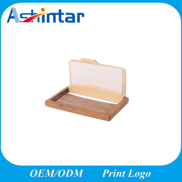 Wooden Business Name ID Credit Card Holder Case Wood Card Storage Box