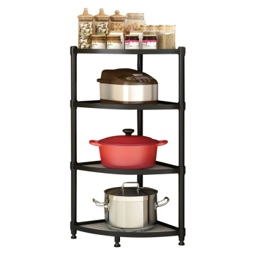 Multi-layer Rolling Metal Kitchen Corner Shelf Pot Pan Storage Organizer Rack for Cookware Stand with Wheels