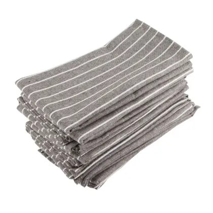White Striped 17x17inch Cloth Napkins Set of 12 cotton linen Napkins dining table Napkins