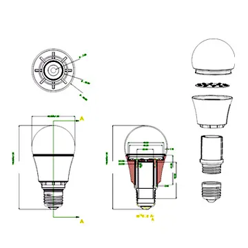 E 27 600 lumen 7W led bulbs