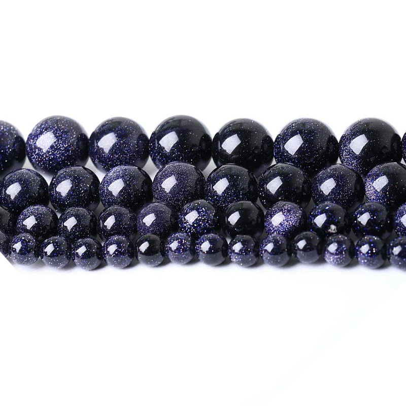 Craft Beads de arenisca azul redonda para hacer joyas