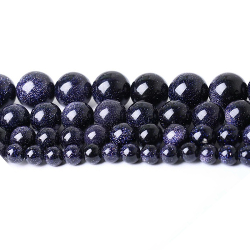 Craft Beads de arenisca azul redonda para hacer joyas