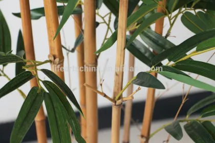 artificial tree, 7' 7 golden trunks bamboo tree, PE bamboo leaf, bamboo pole