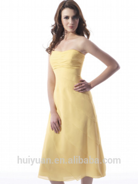 yellow short backless wholesale dress