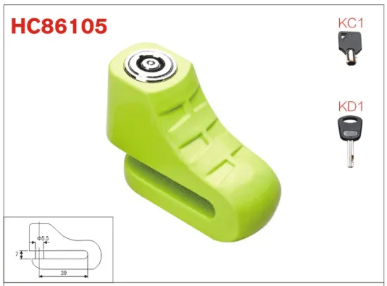 HC86105 5.5mm Zinc Alloy Disc Brake Motorcycle Locks