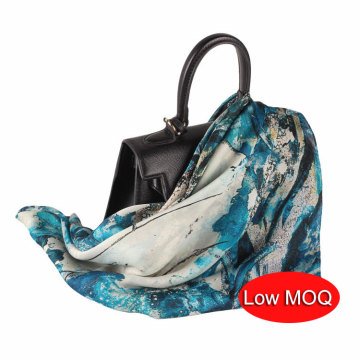Custom Big Size 90x90 cm Digital Printing 100% Silk Scarves with Low MOQ