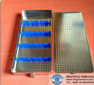 Perforated stainless instrument tray