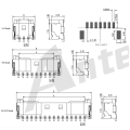 2.0mm Pitch 90 ° SMT Wafer Connector Tanpa Pos