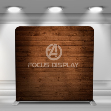 brown wood portable backdrop fabric frame