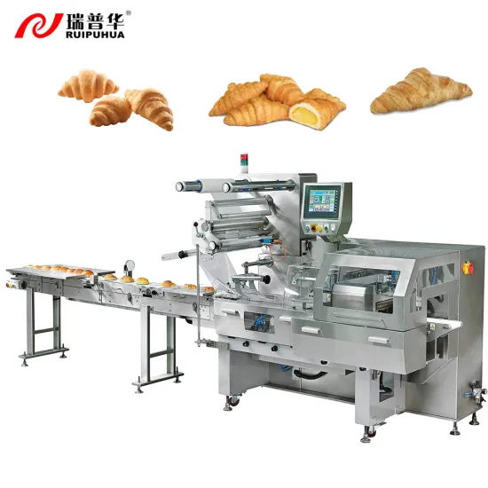 Automatic Croissant Bread Bun Cup Cake Pie Packaging Machine - Horizontal Pillow Type