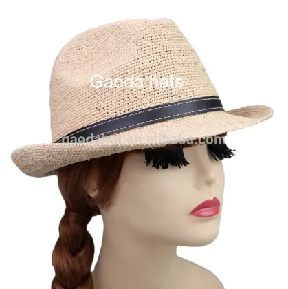 white paper straw fedora paper sun hat