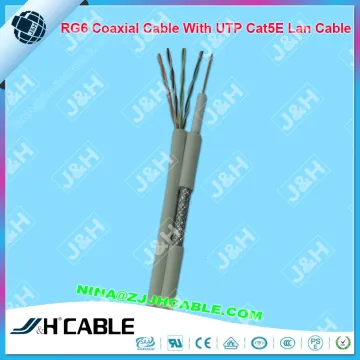 Hotest Selling RG6 Coaxial Cable With UTP CAT5e Lan Cable