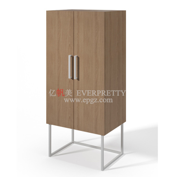 Wooden Design Closet Hostel Bedroom Furniture Metal Frame Wardrobe for Sales