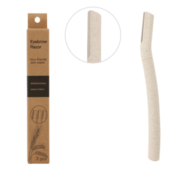 Biodegradable Wheat Straw Hotel Supplies: Lightweight and Portable Eyebrow Razor