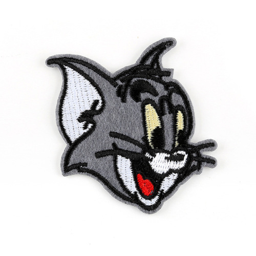 Patch de broderie chat et souris de dessin animé