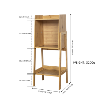 Adjustable Bamboo Sofa Side End Cabinet