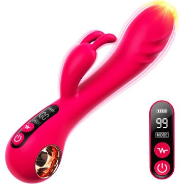 Vibrador Rabbit Dildo com 9 modos de vibração de impulso