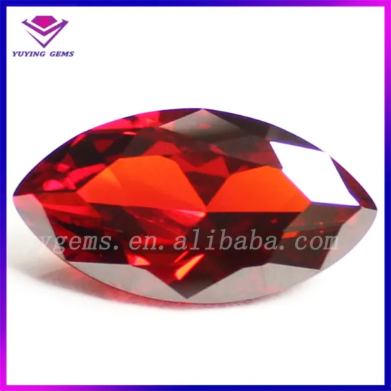 Machine Cut Garnet CZ Zirconia 8x16MM Marquise Cubic Zircon Stone