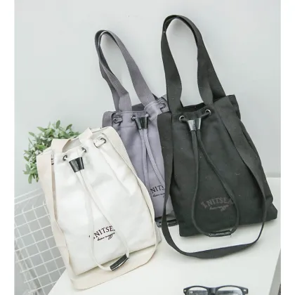 Custom Recycle Canvas Tote Bag with Drawstring