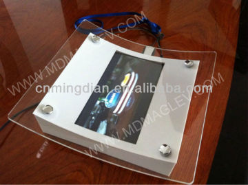 Lcd Cash tray, acrylic LED money tray, 7" screen LCD acrylic cash/coin tray