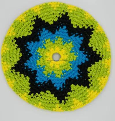 Hand Crochet Knitted Frisbee, Indoor Flying Disc, Crochet Flying Frisbee