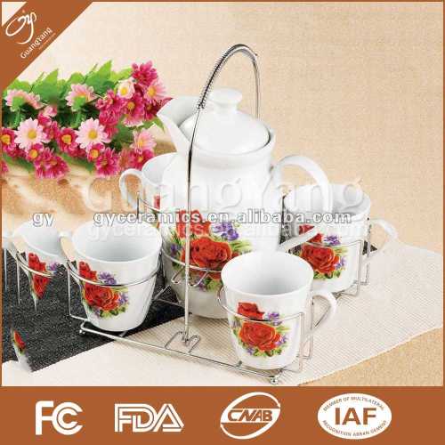 ceramic tea set and coffee set with stand