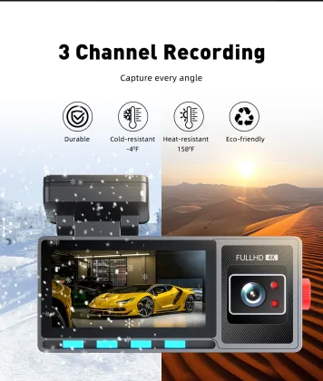 3 Channel Cabin View 4K Car DVR with WiFi and Night Vision