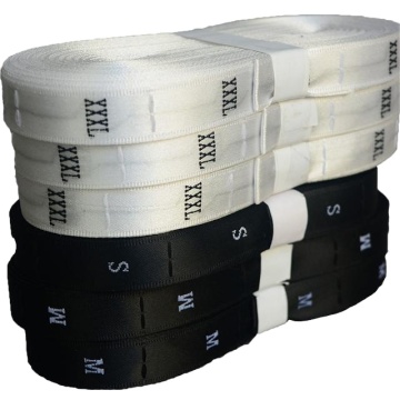 Satin White & Black Multi-Size Garment Labels In Stock